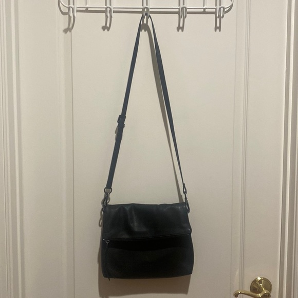 MARGOT New York Black Leather Crossbody Handbag Purse Messenger Saddlebag $168 - Picture 2 of 12